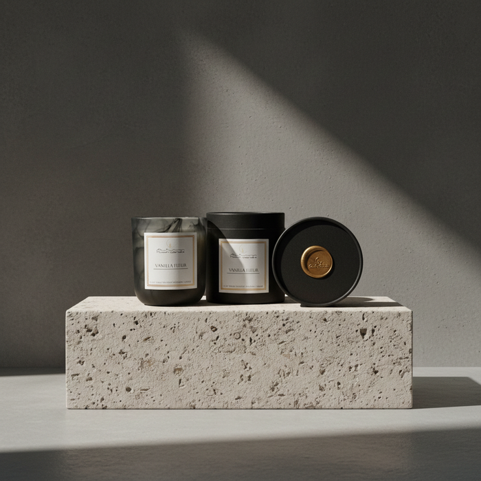 Vanilla Fleur floral scented candle autumn moon candle