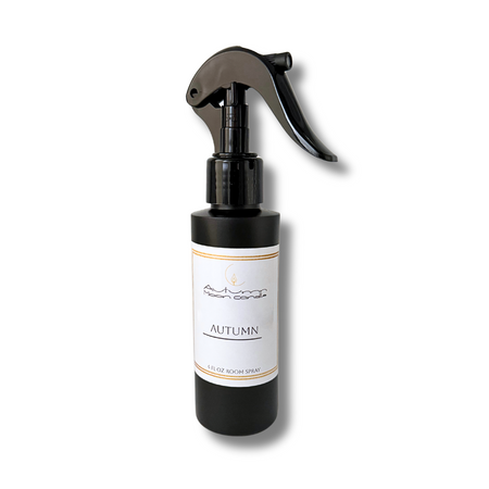 Autumn Moon Candle Room Black spray bottle labeled 'Autumn' on a white background
