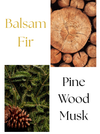 Autumn Moon Candle Balsam Fir scent profile Pine, Wood , and Musk.