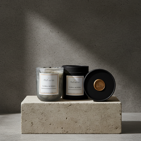 Floral Blooms floral coconut musk scented candle autumn moon candle