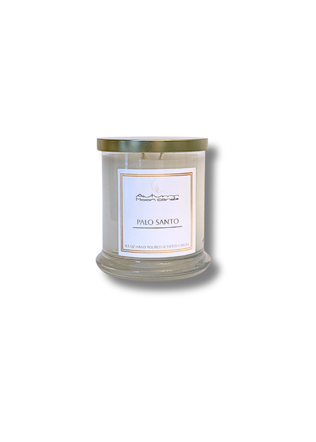 Autumn Moon Candle Palo Santo 8.5oz candle with gold lid