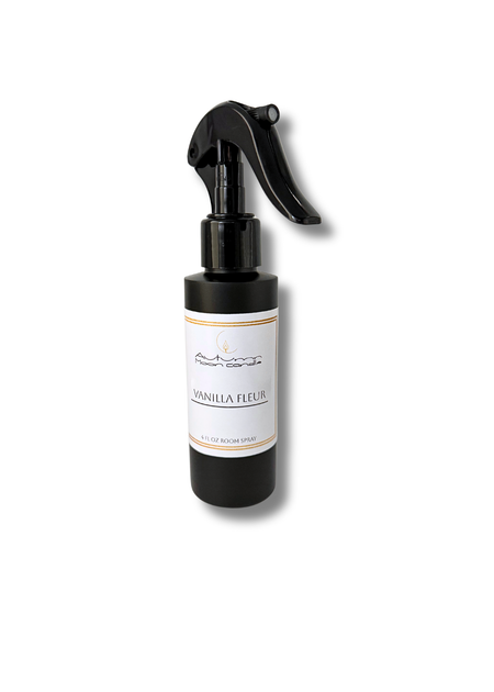 Autumn Moon Candle Room Spray Black spray bottle with a white label on a white background